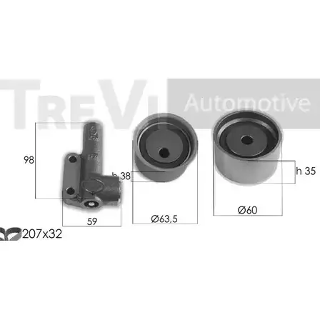 Комплект ремня ГРМ TREVI AUTOMOTIVE 1194570685 RPK3343D/1 KD1369 K D823
