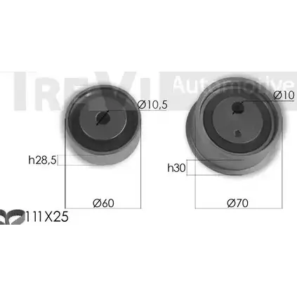 Комплект ремня ГРМ TREVI AUTOMOTIVE RPK3347D KD 527 1194570696 KD1372