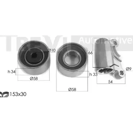 Комплект ремня ГРМ TREVI AUTOMOTIVE KD1381 K D536 RPK3353D/1 1194570724