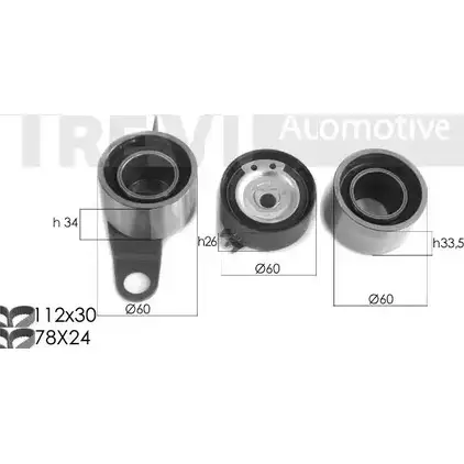 Комплект ремня ГРМ TREVI AUTOMOTIVE KD1391 1194570759 K D545 RPK3362D изображение 0