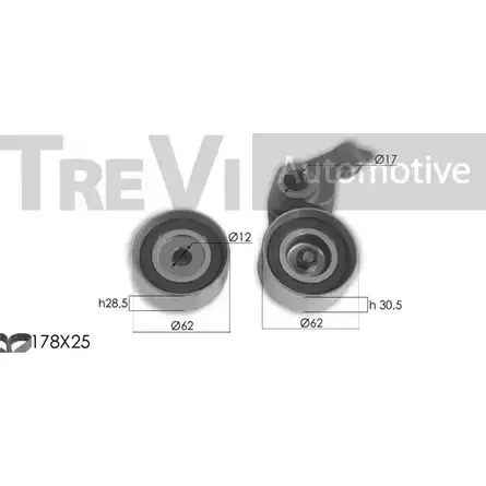 Комплект ремня ГРМ TREVI AUTOMOTIVE KD548 1194570768 KD1394 198794 8199 изображение 0