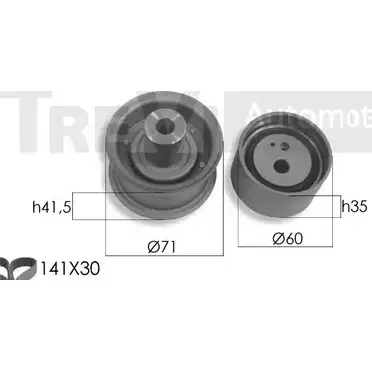 Комплект ремня ГРМ TREVI AUTOMOTIVE 1194570874 KD870 0971 78/2 KD1420 изображение 0