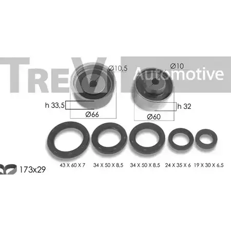 Комплект ремня ГРМ TREVI AUTOMOTIVE KD1442S SK3424DS RPK 3424DS 1194570970