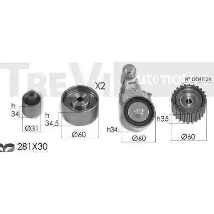 Комплект ремня ГРМ TREVI AUTOMOTIVE SK3436D KD1454 1194570995 R PK3436D