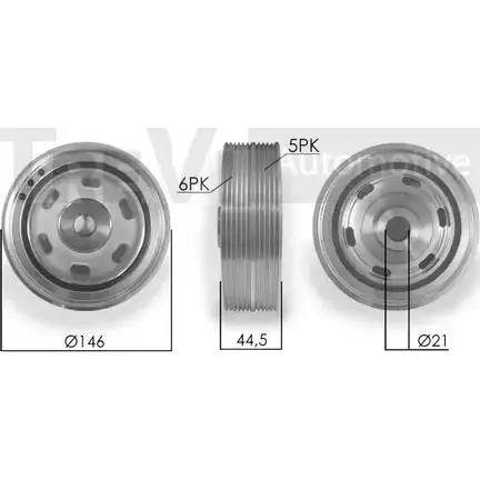 Шкив коленвала TREVI AUTOMOTIVE 1194571405 PE1290 PC1044 P9 39