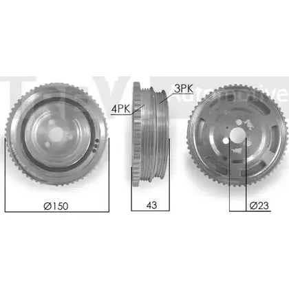 Шкив коленвала TREVI AUTOMOTIVE PC1152 1194571907 P1 049 RPK891036