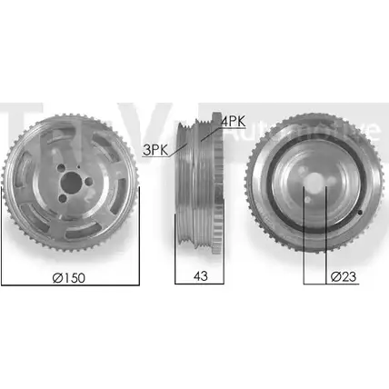 Шкив коленвала TREVI AUTOMOTIVE 1194571911 RPK891037 P10 50 PC1153 изображение 0