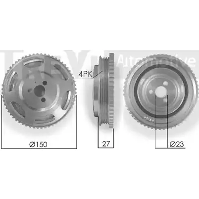 Шкив коленвала TREVI AUTOMOTIVE 1194571915 PC1154 RPK891039 P105 2