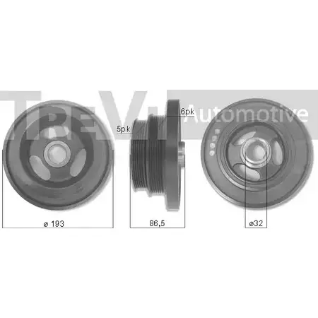 Шкив коленвала TREVI AUTOMOTIVE BW2 911 PC1165 1194571948 P1078 изображение 0