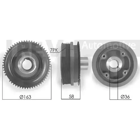 Шкив коленвала TREVI AUTOMOTIVE 1194571953 P107 1 RPK955959 PC1166