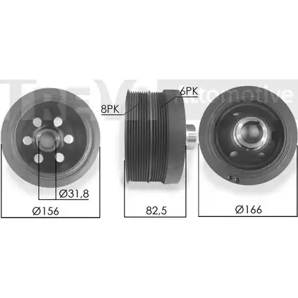 Шкив коленвала TREVI AUTOMOTIVE RPK06 0500 SK060500 1194572204 PC1240