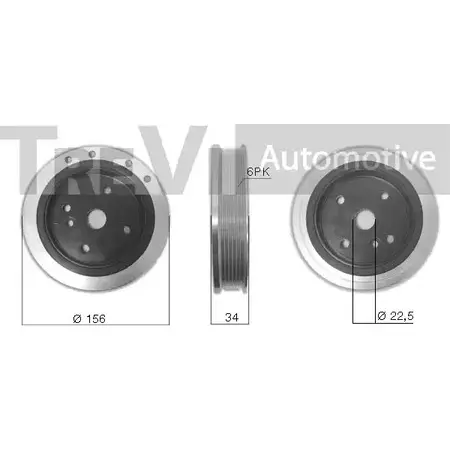 Шкив коленвала TREVI AUTOMOTIVE RPK060 510 SK060510 1194572206 PC1241 изображение 0