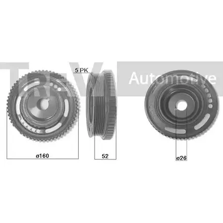 Шкив коленвала TREVI AUTOMOTIVE RPK0608 40 SK060840 PC1276 1194572272