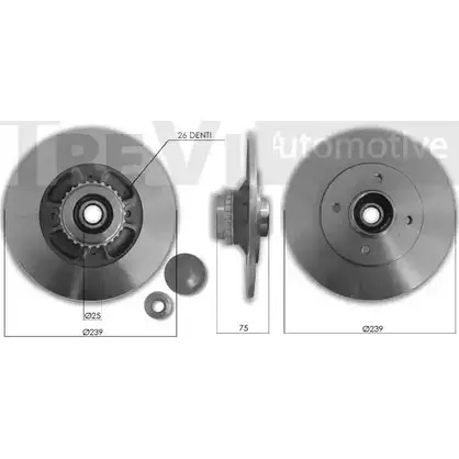 Ступичный подшипник, комплект TREVI AUTOMOTIVE RP K20134 1194592575 SK20134 WB2294 изображение 0