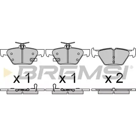 Тормозные колодки, дисковые, комплект BREMSI BP3729 P86P64O SPB 729 1194742666 изображение 0