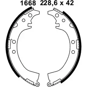 Комплект тормозов, барабанный тормозной механизм BSF 6466 NO2Q6EU 1194744846 064 66 изображение 0