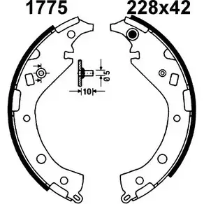 Комплект тормозов, барабанный тормозной механизм BSF 0654 1 1194744921 SAIF0 6541 изображение 0