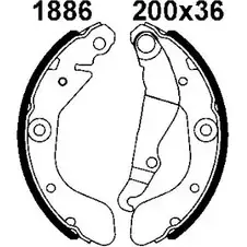 Комплект тормозов, барабанный тормозной механизм BSF IRU6Q 6627 1194745003 06 627 изображение 0