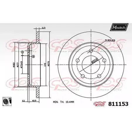 Тормозной диск MAXTECH 1194800100 8111 53 811153.0060 FP2VI4