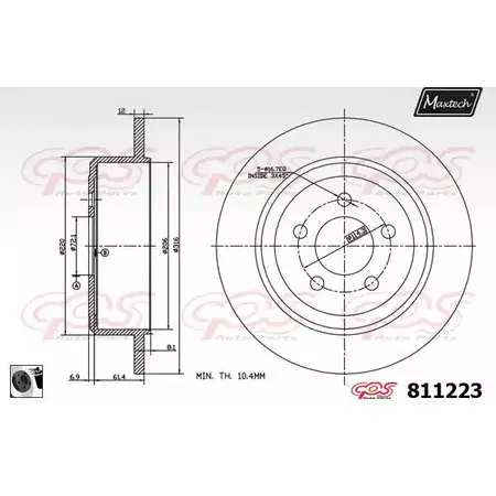 Тормозной диск MAXTECH 1194800310 81122 3 U10H3 811223.0060 изображение 0