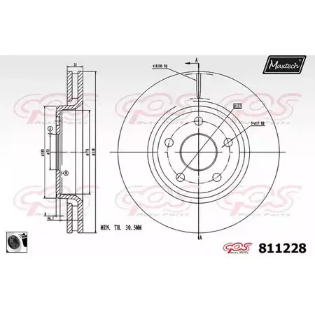 Тормозной диск MAXTECH B1G07L 8112 28 811228.0060 1194800340 изображение 0