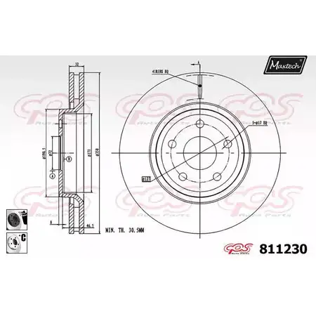 Тормозной диск MAXTECH 811 230 AM6GDQ6 811230.6060 1194800354 изображение 0