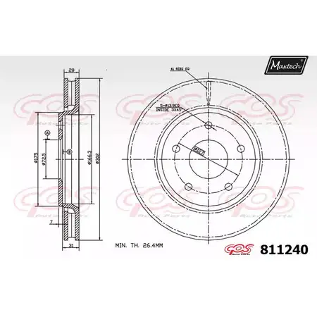 Тормозной диск MAXTECH 8112 40 811240.0000 329Z16G 1194800411