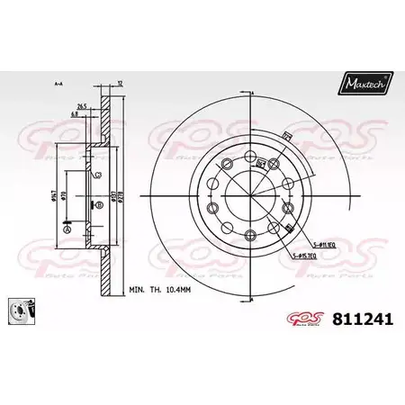 Тормозной диск MAXTECH 81 1241 811241.0080 NEWWE 1194800419 изображение 0