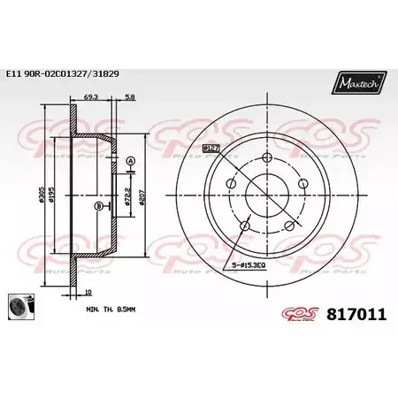 Тормозной диск MAXTECH 81701 1 1194800580 817011.0060 EGYPJ4 изображение 0