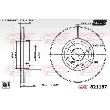 Тормозной диск MAXTECH 82 1187 77XD6J 1194800923 821187.0060 изображение 0