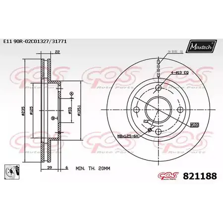 Тормозной диск MAXTECH AK7KYM5 1194800930 82118 8 821188.0080 изображение 0