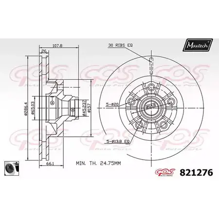 Тормозной диск MAXTECH AWU5Z 821276.0060 8 21276 1194801183