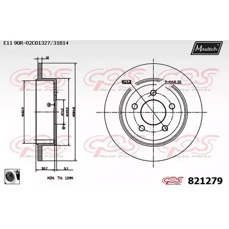 Тормозной диск MAXTECH 1194801201 821279.0060 SFD7WFR 82 1279 изображение 0