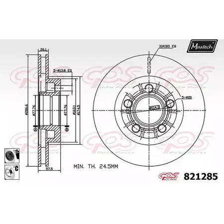 Тормозной диск MAXTECH 1194801239 YJHSB2N 821285.6060 8 21285 изображение 0