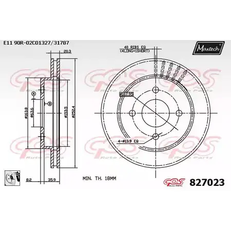 Тормозной диск MAXTECH 827023.0080 1194801713 82702 3 Y8S3FNX изображение 0