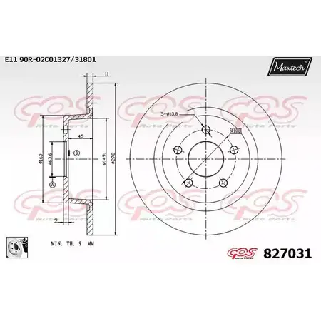 Тормозной диск MAXTECH 827 031 1194801761 2E6TQIJ 827031.0080