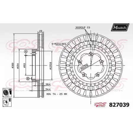 Тормозной диск MAXTECH 827039.6060 1194801810 8270 39 SIWFF3D изображение 0