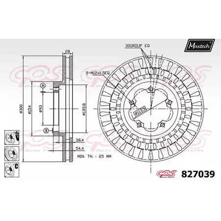 Тормозной диск MAXTECH 1194801811 827039.6880 AHKQV 8 27039