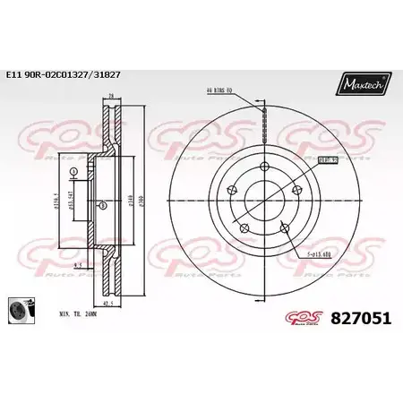 Тормозной диск MAXTECH V68WFT 827051.0060 8270 51 1194801868 изображение 0