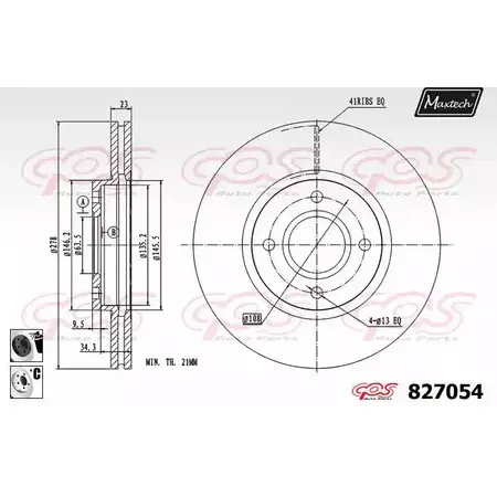 Тормозной диск MAXTECH DVHCD1J 827 054 827054.6060 1194801888
