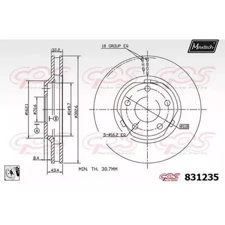 Тормозной диск MAXTECH 1194802499 QGV6R7I 831235.0080 831 235 изображение 0