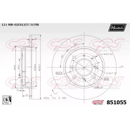 Тормозной диск MAXTECH WV9C6 85105 5 851055.0080 1194803030 изображение 0