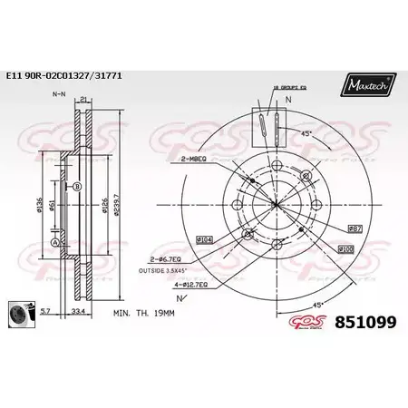 Тормозной диск MAXTECH WO6ADI 8510 99 1194803143 851099.0060 изображение 0