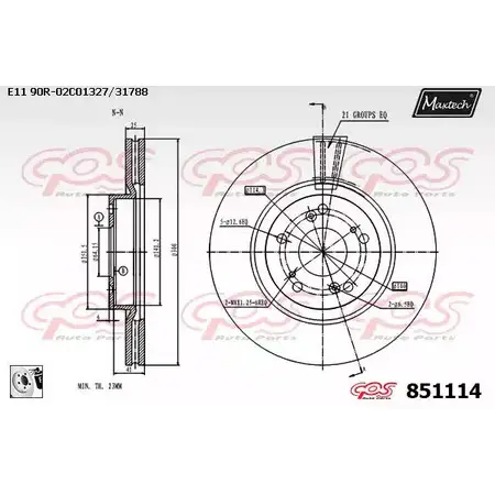 Тормозной диск MAXTECH 851 114 JA4K2 1194803234 851114.0080 изображение 0