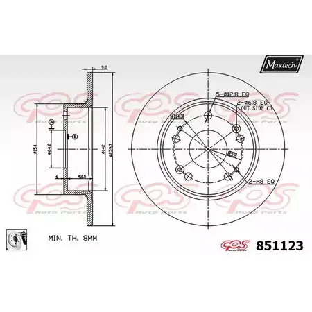 Тормозной диск MAXTECH 4ZXI1K 8511 23 851123.0080 1194803288