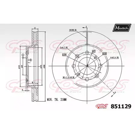 Тормозной диск MAXTECH 851 129 851129.0000 43SRK 1194803322 изображение 0