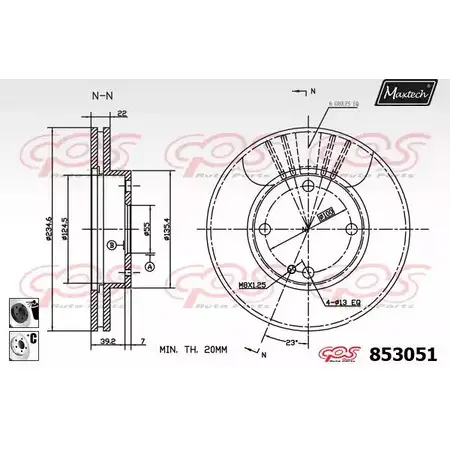 Тормозной диск MAXTECH 1194803730 85305 1 853051.6060 XI7N3W1