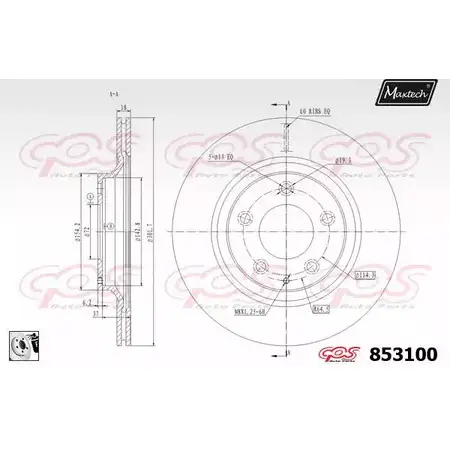 Тормозной диск MAXTECH 853100.0080 1194803915 8531 00 31UM0Q