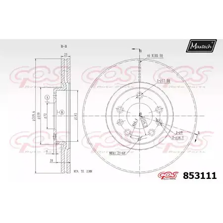 Тормозной диск MAXTECH 1194803979 QWHKY1 8 53111 853111.0000 изображение 0