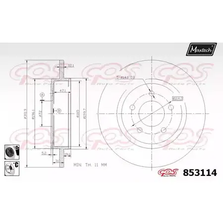 Тормозной диск MAXTECH XLSPNXW 1194804000 853 114 853114.6060